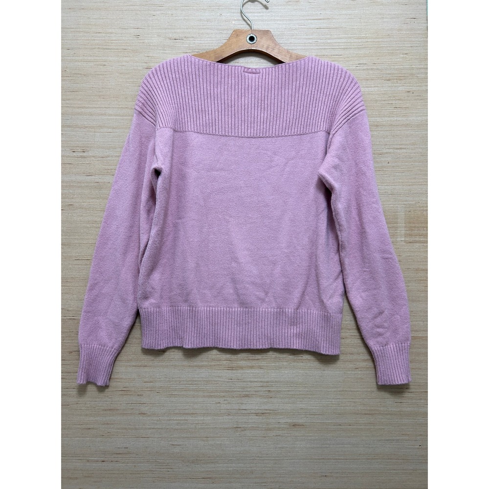 Ann Taylor Factory Mens Pink Ribbed Boat Neck Long Sleeve Sweater Size M - Picture 3 of 4